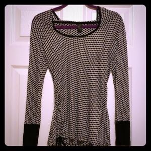 Black polka dots long sleeve top